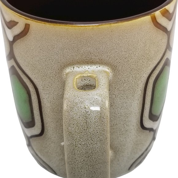 Vintage Mr. Coffee, Ceramic Coffee Tea Cup Mug w/ Spoon Holder Geometric Design - Picture 4 of 9